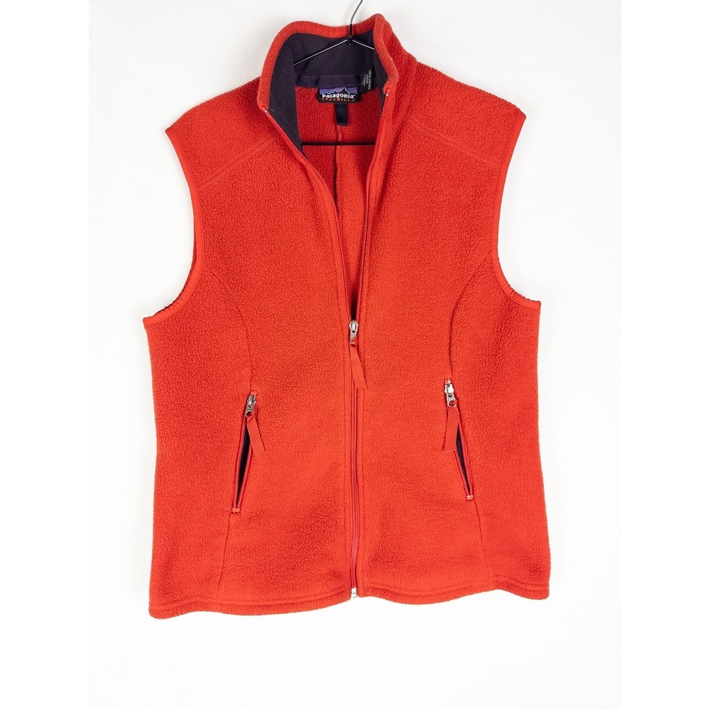 VTG Patagonia Synchilla Fleece Vest Womens L‎ Red Full Zip Outdoor